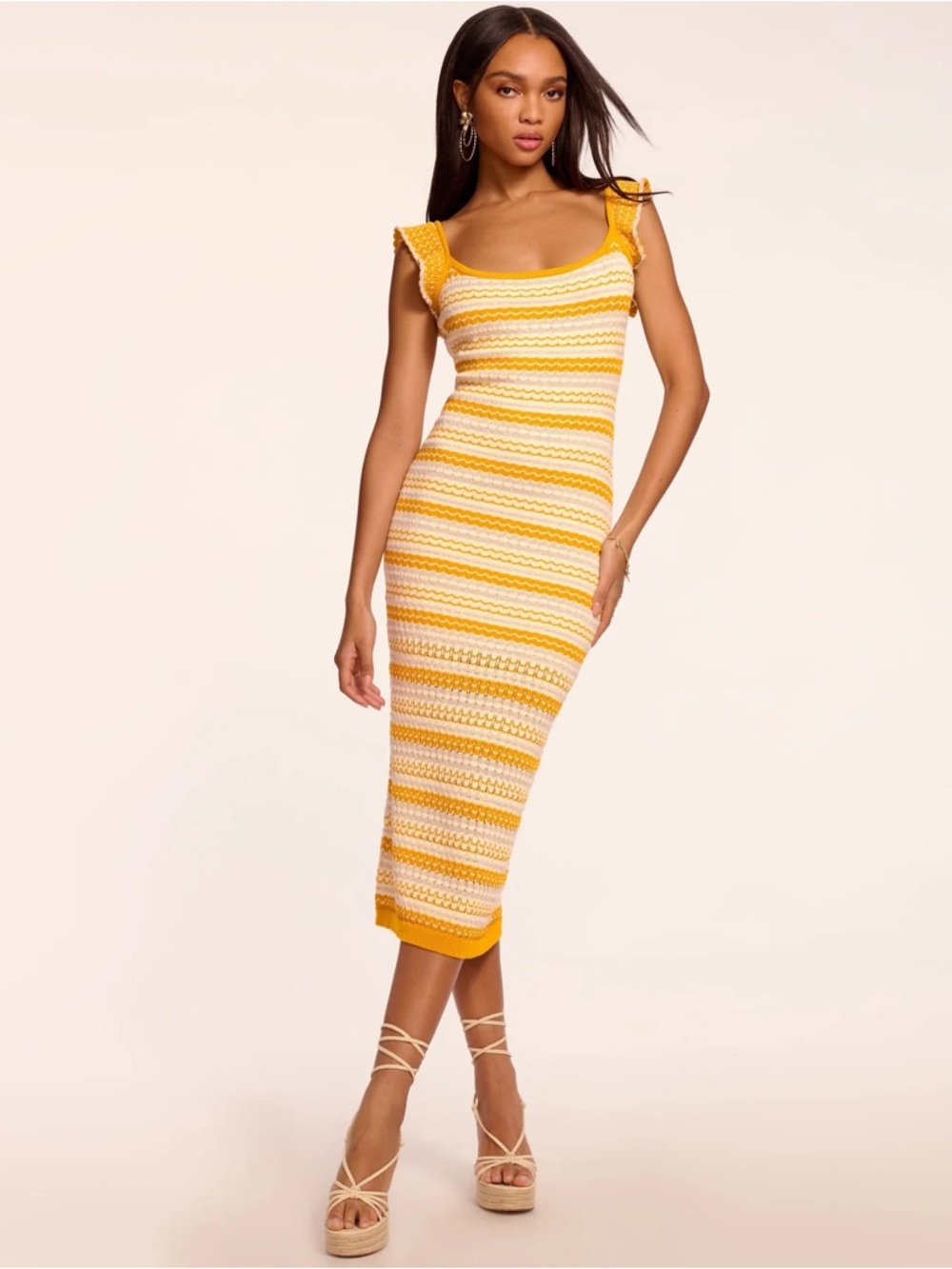 Ramy Brook Kit Knit Sleeveless Midi Dress in Yellow- Size Small NWT